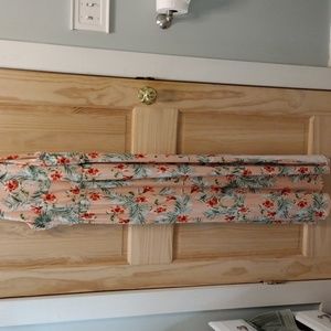 Long halter top dress pink with floral print